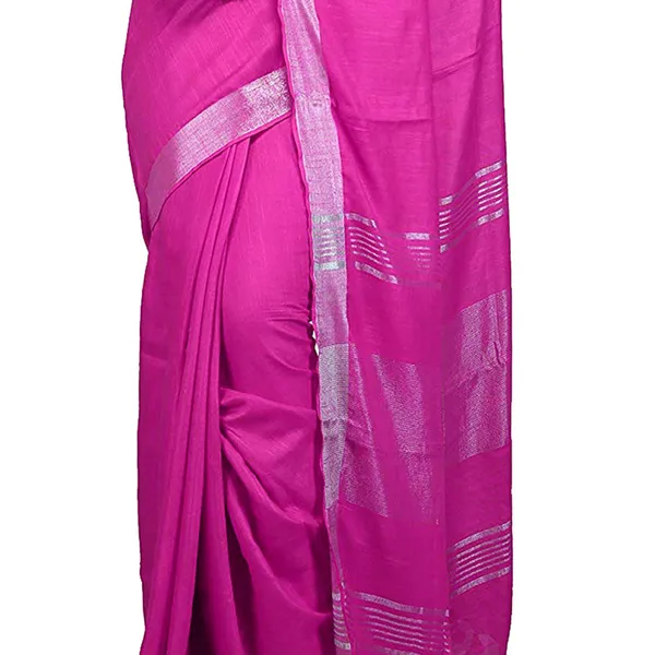 Pink_Bhagalpuri_women's_Handloom_Linen_Cotton_Ethnic_Wear_Saree_With_Running_Unstitched_Blouse_Piece