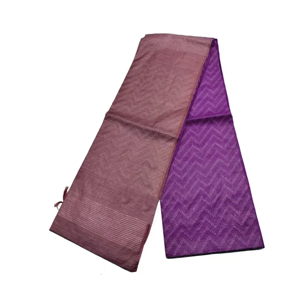 Handloom_Semi_Tussar_Silk_Two_Dye_Bhagalpuri_Saree_for_women's_with_Striped_Pallu_(12509_Pinkish_Tan_&_Electric_Purple)