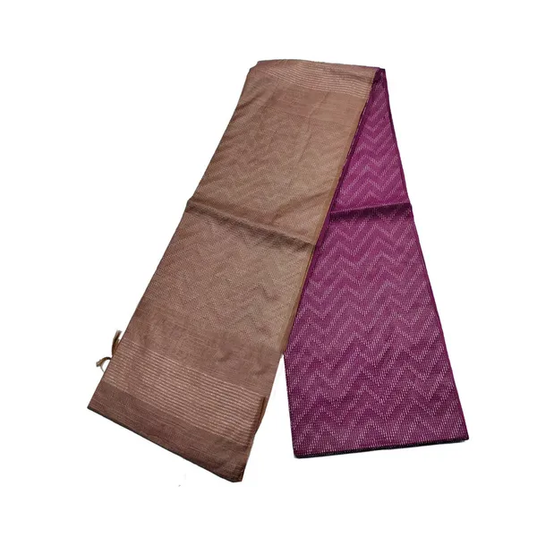 Handloom_Semi_Tussar_Silk_Two_Dye_Bhagalpuri_Saree_for_women's_with_Striped_Pallu_(12514_Toate_Brown_Vin_Pink)