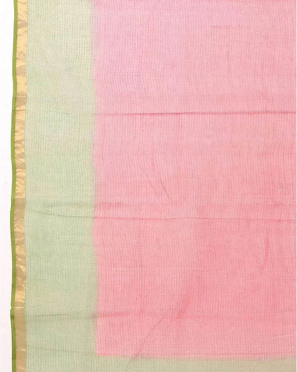 Organza_Net_Handloom_Art_Silk_Bhagalpuri_Two_Dye_Saree_(Green-Red)