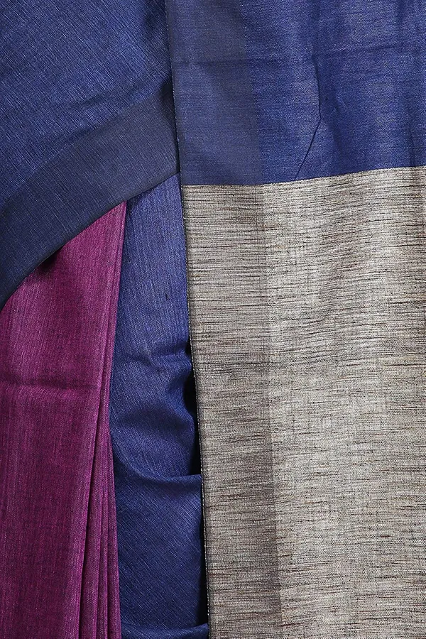 Pure_Linen_with_Ghicha_Pallu_Dual_Color_Handloom_Saree_(Blue-Pink)