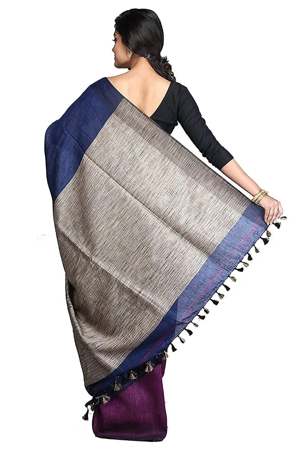 Pure_Linen_with_Ghicha_Pallu_Dual_Color_Handloom_Saree_(Blue-Pink)