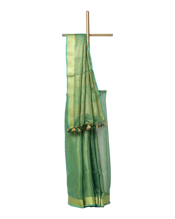 Tissue_Linen_Pure_Handloom_Bhagalpuri_Saree_(Green)