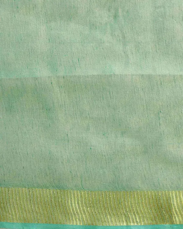 Tissue_Linen_Pure_Handloom_Bhagalpuri_Saree_(Green)