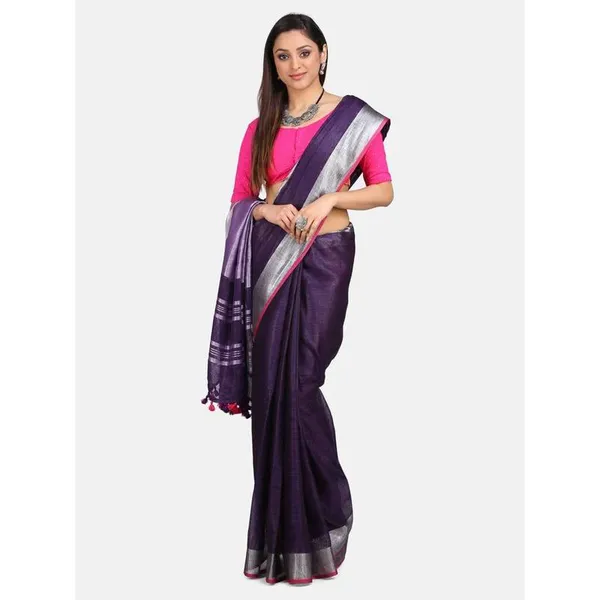 Linen_Cotton_Blend_Contrast_Handloom_Bhagalpuri_Saree_for_Women_(French_Purple-Pink_)