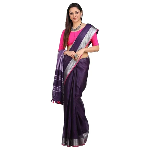 Linen_Cotton_Blend_Contrast_Handloom_Bhagalpuri_Saree_for_Women_(French_Purple-Pink_)