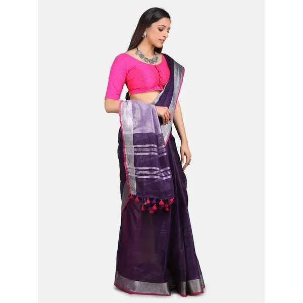 Linen_Cotton_Blend_Contrast_Handloom_Bhagalpuri_Saree_for_Women_(French_Purple-Pink_)
