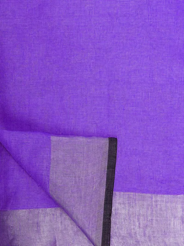 Bhagalpuri_Blend_Linen_Saree_With_Black_Pipine_Contrast_Blouse_Piece