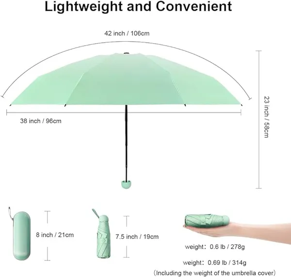 LIGHT_GREEN_Portable_Mini_Capsule_Umbrella