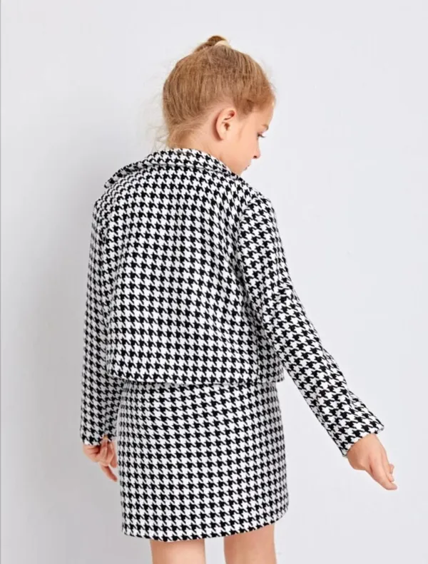 Black_Kid_Girl's_Cotton_Blend_Printed_Modern_Lightweight_Sleeveless_Tshirt_With_Full_Sleeve_Blazer__And__Skirt_3_Piece_Clothing_Set