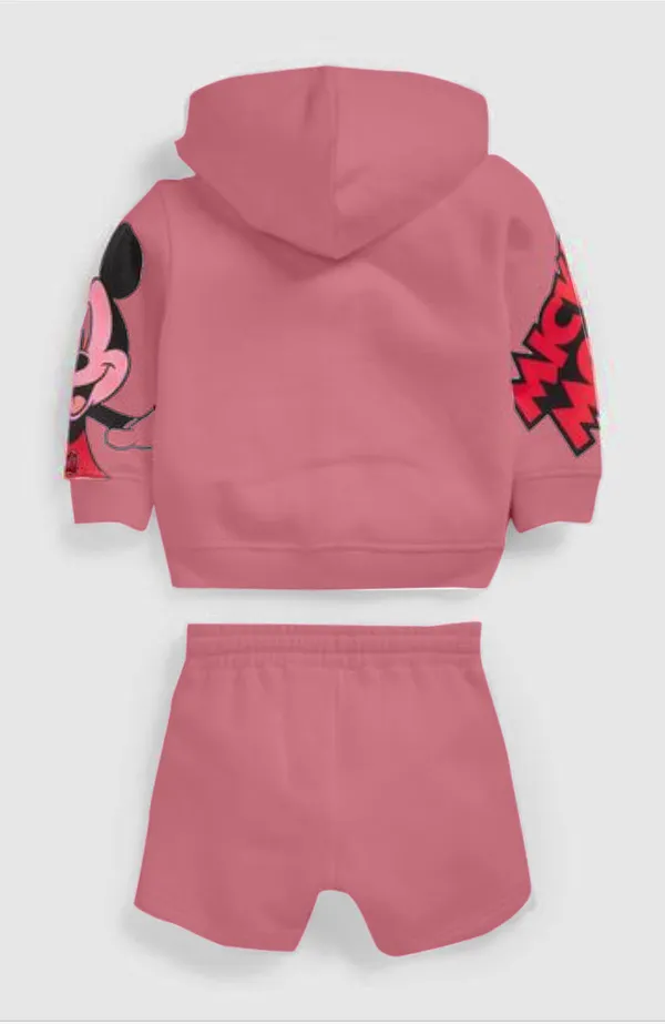 Dark_Pink_Baby_Boy_and_Girl__Poly_Cotton_Cartoon_Print_Long_Sleeve_Zipper_Hoodie_With_Shorts