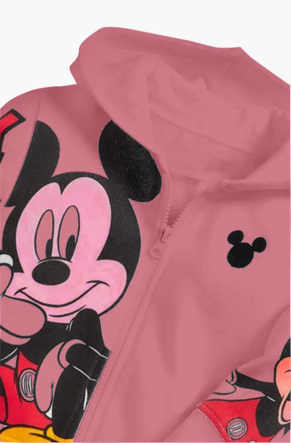 Dark_Pink_Baby_Boy_and_Girl__Poly_Cotton_Cartoon_Print_Long_Sleeve_Zipper_Hoodie_With_Shorts