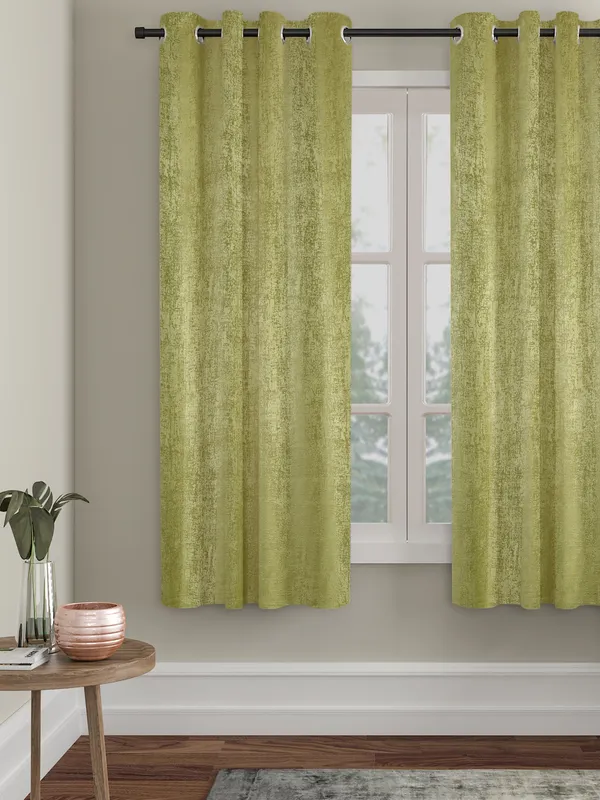 Olive_Green_Textured_Black_Out_Window_Curtain