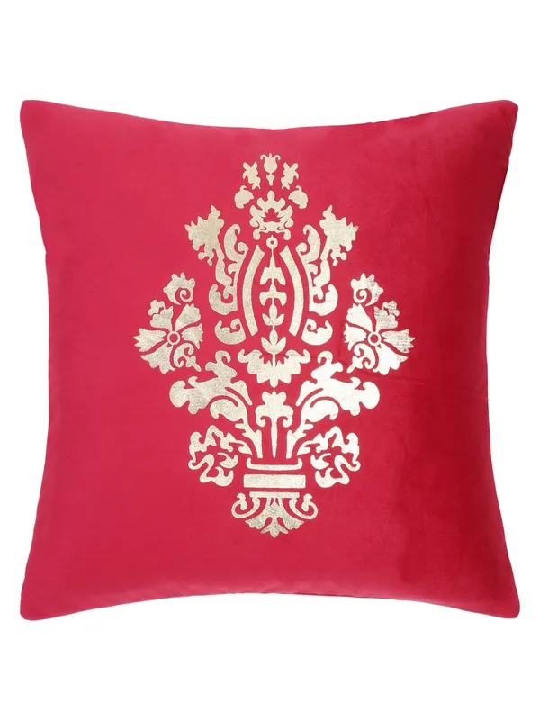 Maroon_&_Gold_Set_Of_5_Ethnic_Motifs_Velvet_Square_Cushion_Covers_By_Hosta_Homes