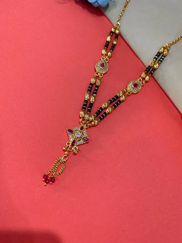 A_Stunning_High_Gold_Plated_Ruby_Stone_Fancy_18inches__Square_Mangalsutra