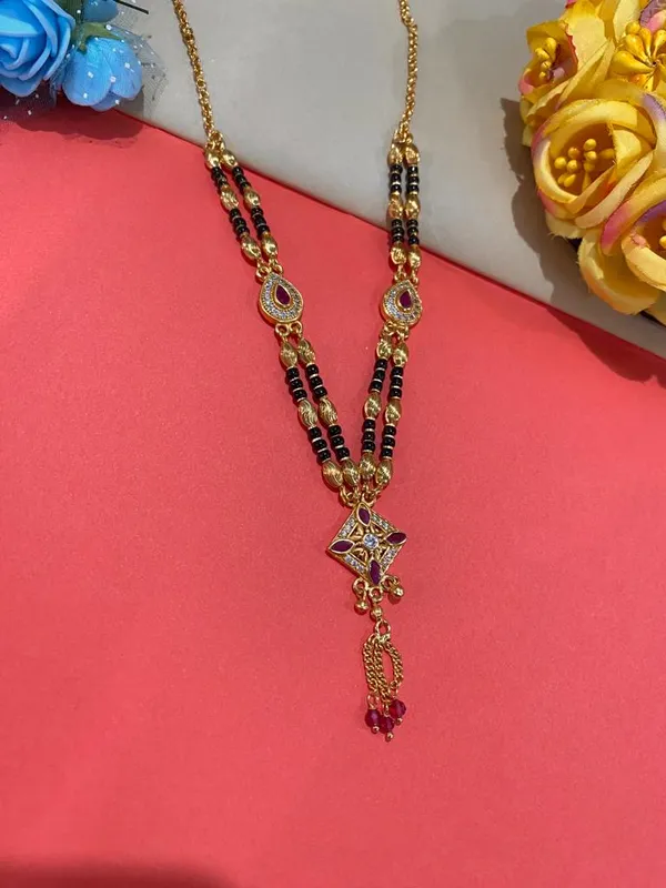 A_Stunning_High_Gold_Plated_Ruby_Stone_Fancy_18inches__Square_Mangalsutra