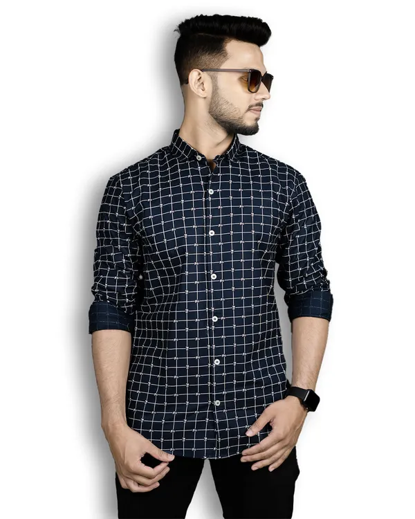 Navy_Blue_Check_Shirts_Premium_Cotton_Blend_|_Shirts_Printed_|_Navy_Blue_Shirts_|_Micro_Print_|_Plus_Shirt_|_Navy_Blue__Shirts_|_Shirt_For_Boy_|_No_Choce_Shirts