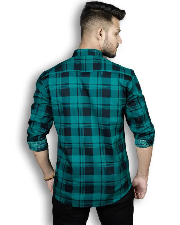 Cotton_Printed_Green_Checks_Shirt_Premium_Cotton_Blend