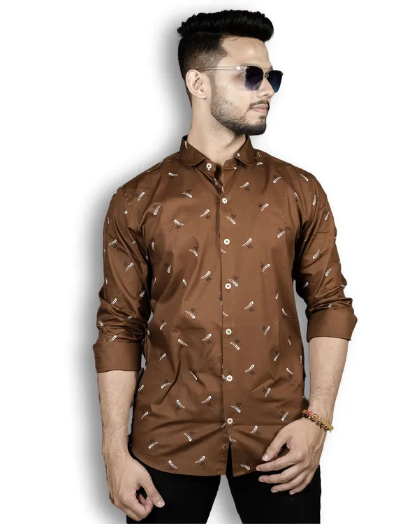 Khaki_Digital_Printed_Shirts_Premium_Cotton_Blend