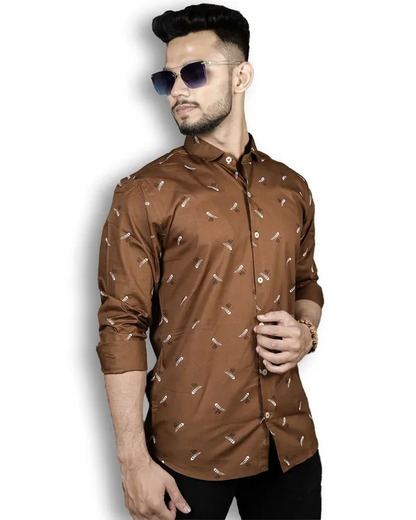Khaki_Digital_Printed_Shirts_Premium_Cotton_Blend