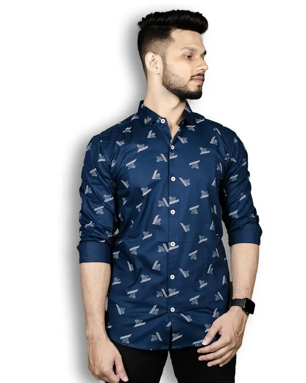 Navy_Blue_Digital_Printed_Shirts_Premium_Cotton_Blend
