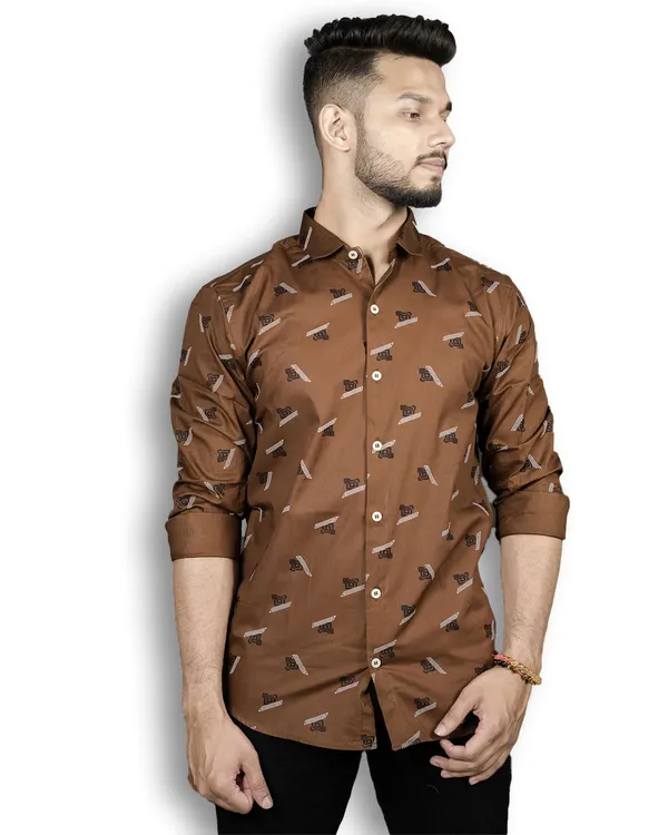 Khaki_Digital_Printed_Shirts_Premium_Cotton_Blend