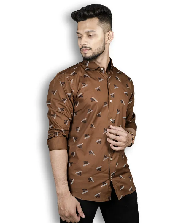 Khaki_Digital_Printed_Shirts_Premium_Cotton_Blend
