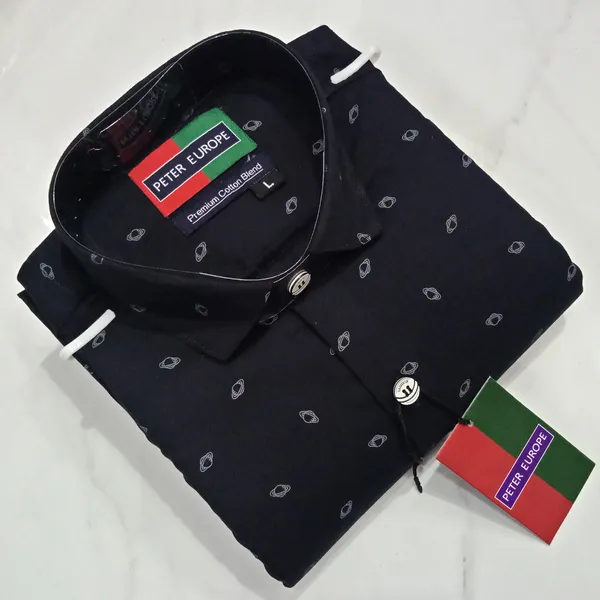 Globe_Design_Black_Shirt_Premium_Cotton_Blend