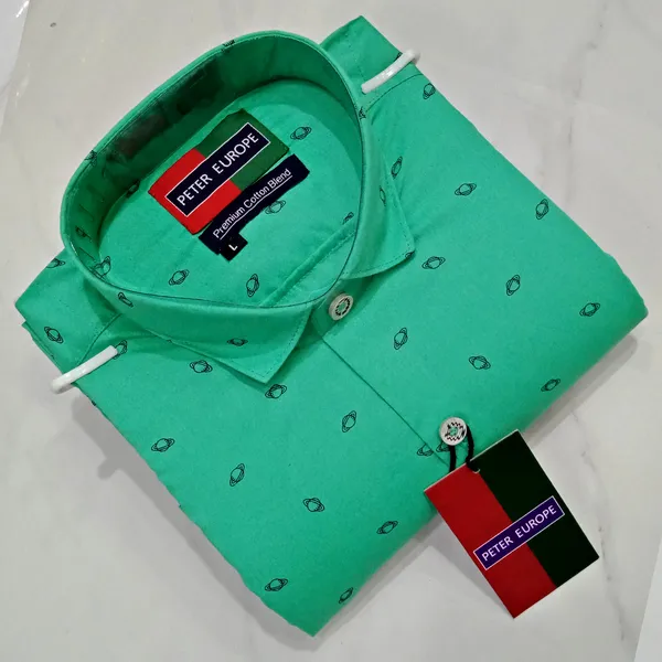 Globe_Design_Green_Shirt_Premium_Cotton_Blend