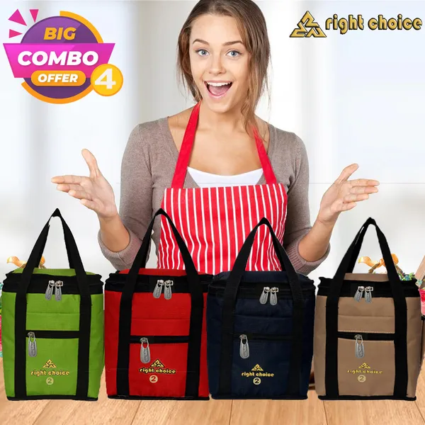 Combo_4_Lunch_Tiffin_Bags_School_Kida_And_Waterproof_Lunch_Bag_(Red,_Green,_Black,_Beige,_10_L)