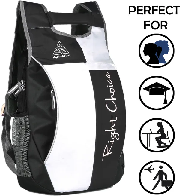 (2200)_Stylish_Tuff_Quality_College_School_Casual_Bag_Boy_&_Girl_21_L_Backpack_(Black,_White)
