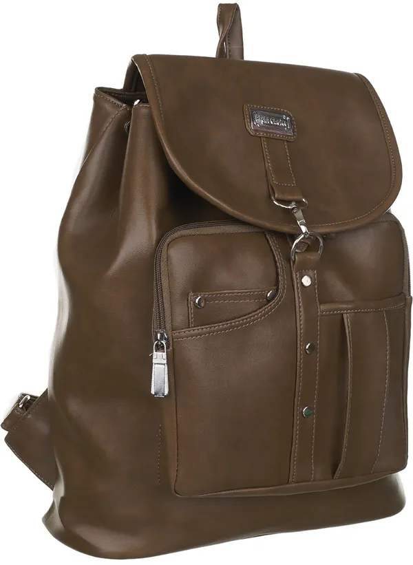 Artificial_Leather_Casual_Purse_Fashion_School_Leather_Backpack_Shoulder_Bag_Mini_Backpack_For_Women_&_Girls_(Olive_Copper)_20_L_Backpack_(Brown)