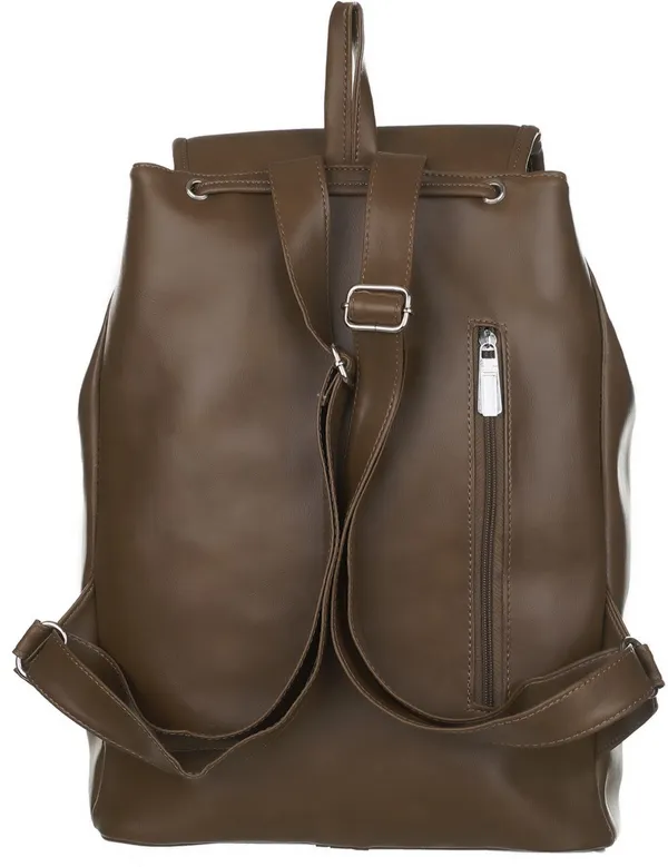 Artificial_Leather_Casual_Purse_Fashion_School_Leather_Backpack_Shoulder_Bag_Mini_Backpack_For_Women_&_Girls_(Olive_Copper)_20_L_Backpack_(Brown)