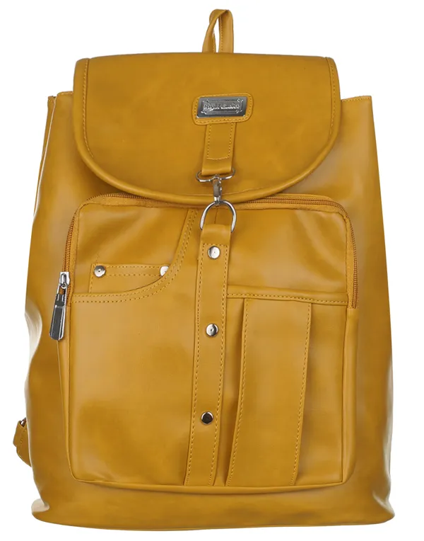 Artificial_Leather_Casual_Purse_Fashion_School_Leather_Backpack_Shoulder_Bag_Mini_Backpack_For_Women_&_Girls_(Yellow)_20_L_Backpack_(Yellow)