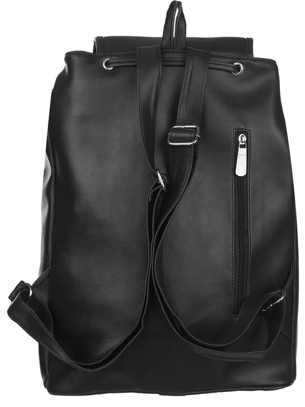 New_Artificial_Leather_Casual_Purse_Fashion_School_Leather_Backpack_Shoulder_Ba_20_L_Backpack_(Black)