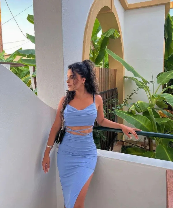 Baby blue bodycon cheap