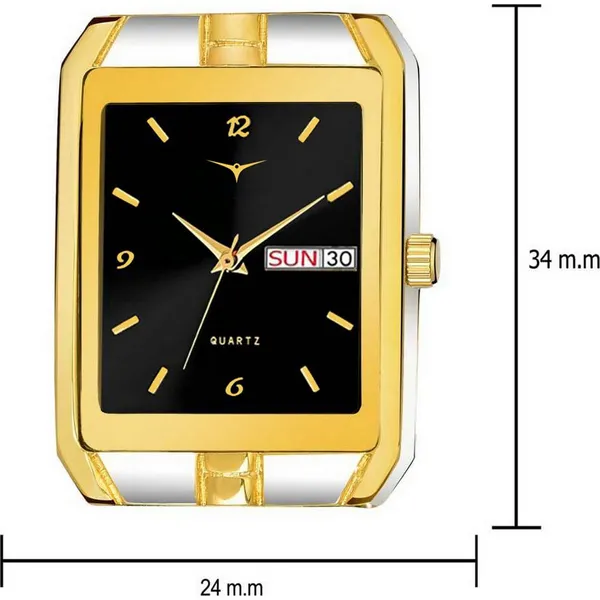 Quartz_Analog_Watch_|_Gold_Plated_Day_And_Date_Functioning_For_Men