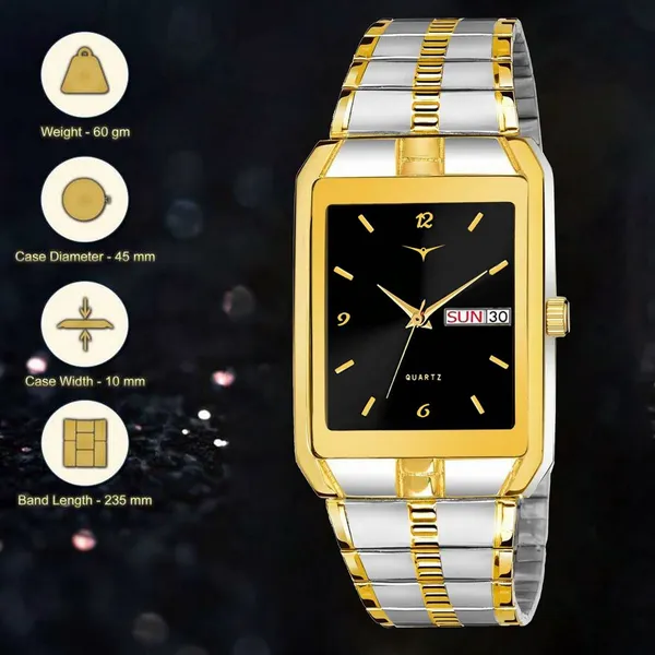 Quartz_Analog_Watch_|_Gold_Plated_Day_And_Date_Functioning_For_Men
