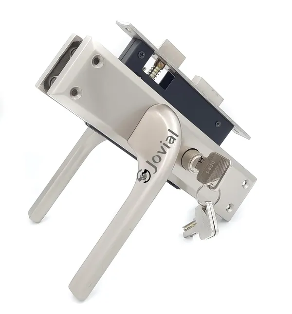 CY-27_-_8"_Plate_Mortise_Door_Lock_Handle_Set/Mortise_Lock_with_Brass_Lock_Body_and_60mm_Brass_Cylinder_Set_with_3_Brass_Computerised_Keys(Silver_Satin_Finish)