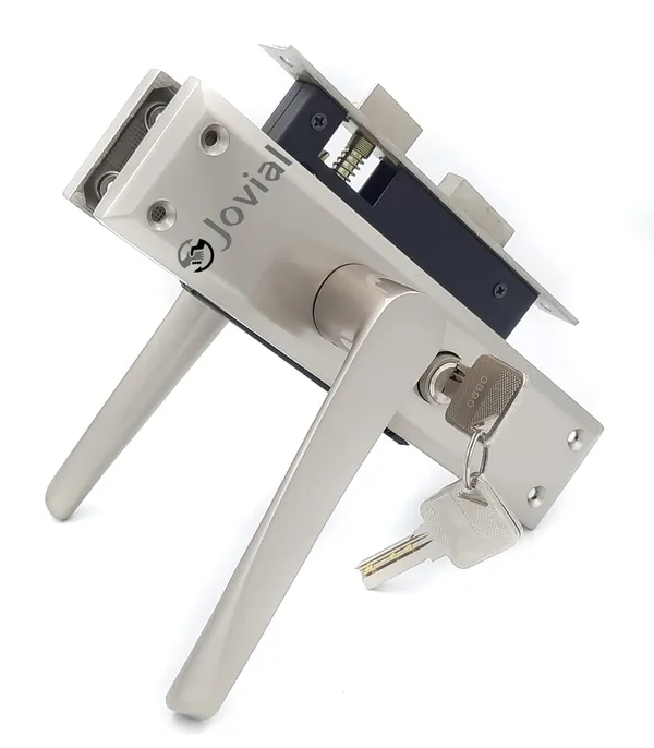 CY-30_-_8"_Plate_Mortise_Door_Lock_Handle_Set/Mortise_Lock_with_Brass_Lock_Body_and_60mm_Brass_Cylinder_Set_with_3_Brass_Computerised_Keys(Silver_Satin_Finish)