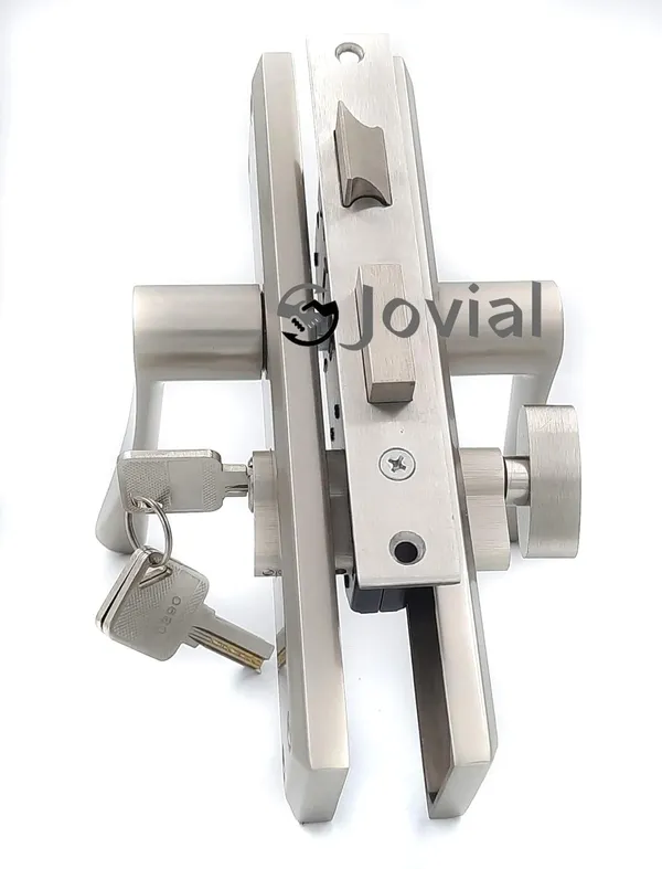 CY-30_-_8"_Plate_Mortise_Door_Lock_Handle_Set/Mortise_Lock_with_Brass_Lock_Body_and_60mm_Brass_Cylinder_Set_with_3_Brass_Computerised_Keys(Silver_Satin_Finish)