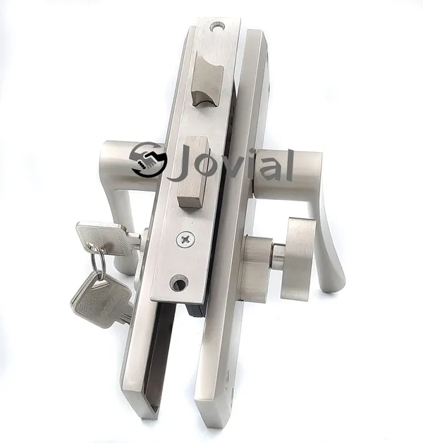 CY-30_-_8"_Plate_Mortise_Door_Lock_Handle_Set/Mortise_Lock_with_Brass_Lock_Body_and_60mm_Brass_Cylinder_Set_with_3_Brass_Computerised_Keys(Silver_Satin_Finish)