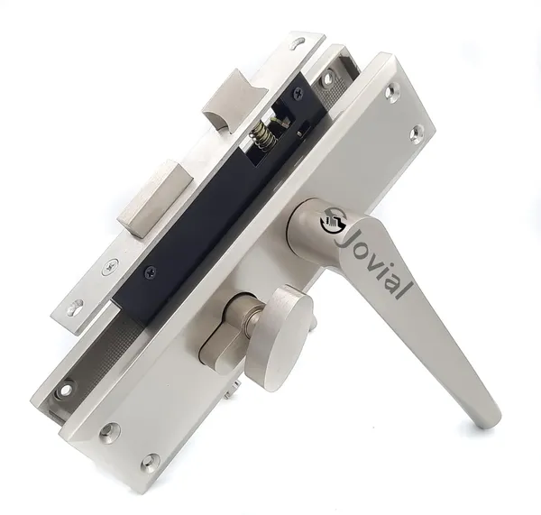 CY-30_-_8"_Plate_Mortise_Door_Lock_Handle_Set/Mortise_Lock_with_Brass_Lock_Body_and_60mm_Brass_Cylinder_Set_with_3_Brass_Computerised_Keys(Silver_Satin_Finish)