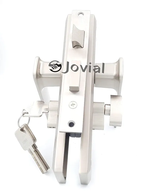 CY-40_-_8"_Plate_Mortise_Door_Lock_Handle_Set/Mortise_Lock_with_Brass_Lock_Body_and_60mm_Brass_Cylinder_Set_with_3_Brass_Computerised_Keys(Silver_Satin_Finish)