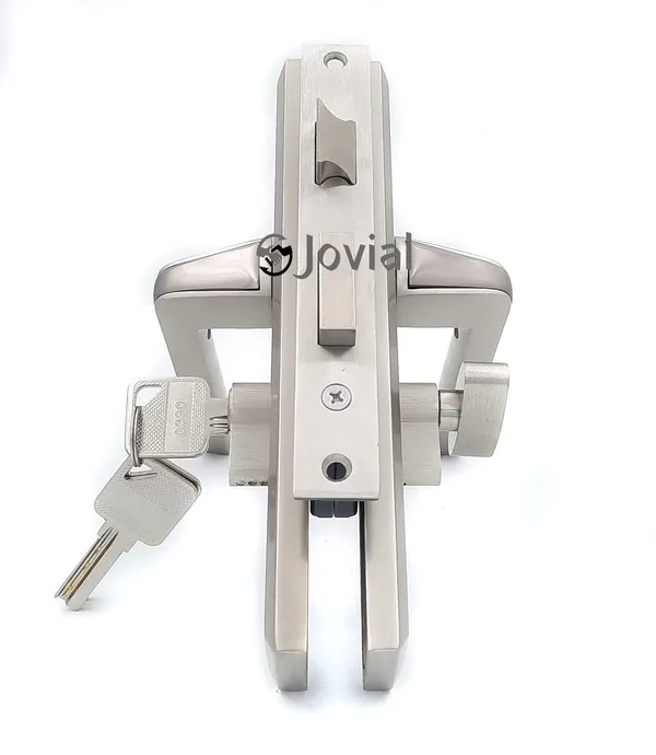 CY-50_-_8"_Plate_Mortise_Door_Lock_Handle_Set/Mortise_Lock_with_Brass_Lock_Body_and_60mm_Brass_Cylinder_Set_with_3_Brass_Computerised_Keys(Silver_Satin_Finish)