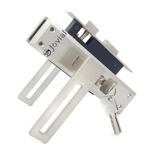 CY-52_-_8"_Plate_Mortise_Door_Lock_Handle_Set/Mortise_Lock_with_Brass_Lock_Body_and_60mm_Brass_Cylinder_Set_with_3_Brass_Computerised_Keys(Silver_Satin_Finish)