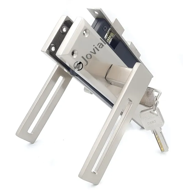 CY-52_-_8"_Plate_Mortise_Door_Lock_Handle_Set/Mortise_Lock_with_Brass_Lock_Body_and_60mm_Brass_Cylinder_Set_with_3_Brass_Computerised_Keys(Silver_Satin_Finish)