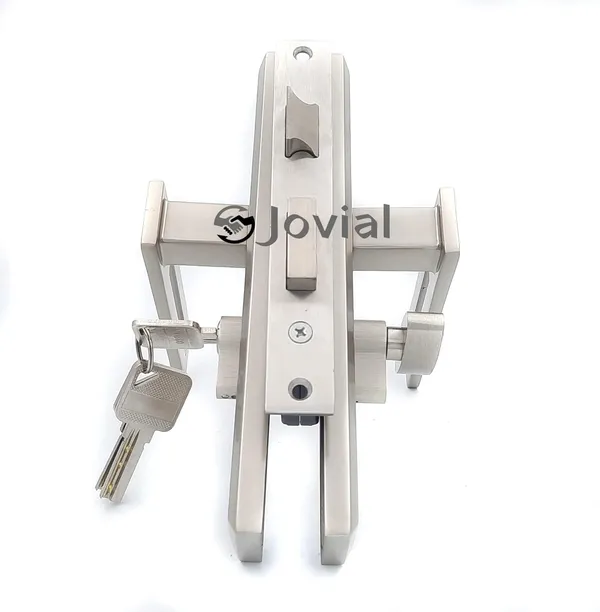 CY-52_-_8"_Plate_Mortise_Door_Lock_Handle_Set/Mortise_Lock_with_Brass_Lock_Body_and_60mm_Brass_Cylinder_Set_with_3_Brass_Computerised_Keys(Silver_Satin_Finish)