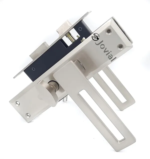 CY-52_-_8"_Plate_Mortise_Door_Lock_Handle_Set/Mortise_Lock_with_Brass_Lock_Body_and_60mm_Brass_Cylinder_Set_with_3_Brass_Computerised_Keys(Silver_Satin_Finish)