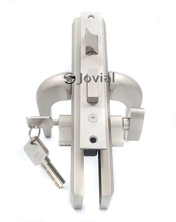 CY-57_-_8"_Plate_Mortise_Door_Lock_Handle_Set/Mortise_Lock_with_Brass_Lock_Body_and_60mm_Brass_Cylinder_Set_with_3_Brass_Computerised_Keys(Silver_Satin_Finish)